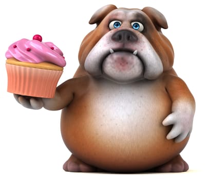 Fun bulldog - 3D Illustration