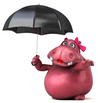 Pink Hippo - 3D Illustration