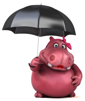 Pink Hippo - 3D Illustration