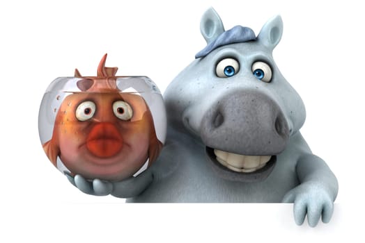 Fun horse - 3D Illustration