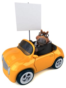 Fun horse - 3D Illustration