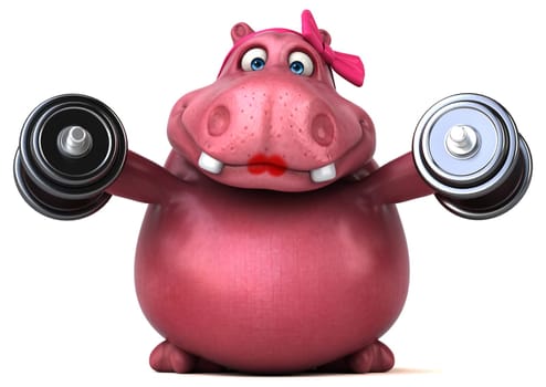Pink Hippo - 3D Illustration