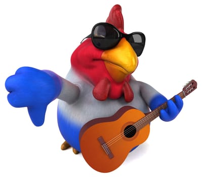 Fun chicken - 3D Illustration