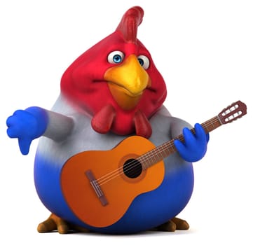 Fun chicken - 3D Illustration
