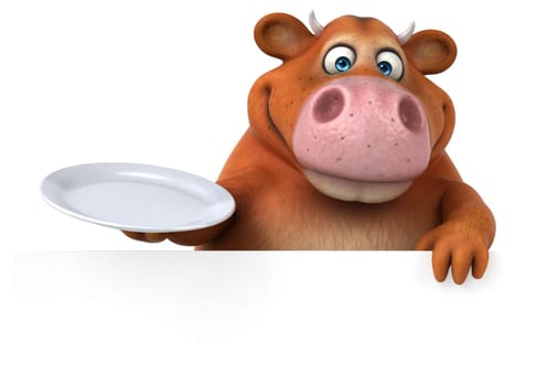 Fun cow - 3D Illustration