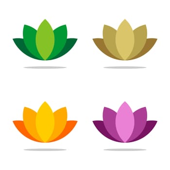 Set Colorful Ornamental Flower vector logo template Illustration Design. Vector EPS 10.