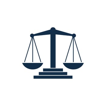 Blue Scale of Justice Symbol Illustration Design