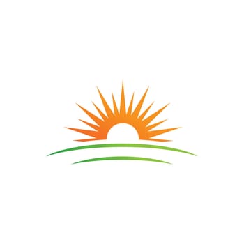 sun farm logo Vector icon design illustration Template