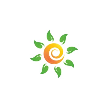 sun farm logo Vector icon design illustration Template