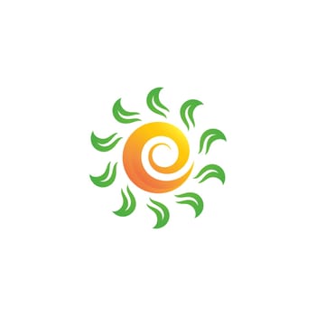 sun farm logo Vector icon design illustration Template