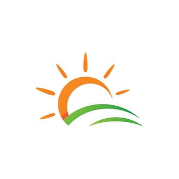 sun farm logo Vector icon design illustration Template