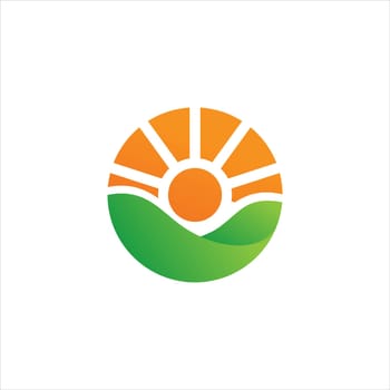 sun farm logo Vector icon design illustration Template