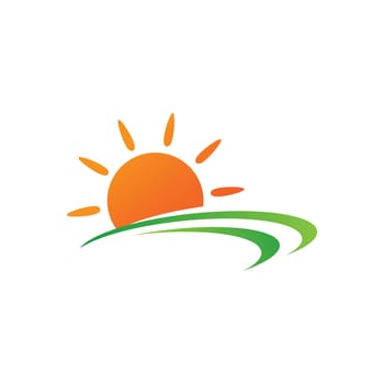 sun farm logo Vector icon design illustration Template