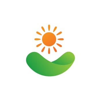 sun farm logo Vector icon design illustration Template