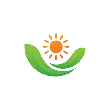 sun farm logo Vector icon design illustration Template