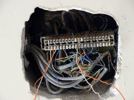 internet distribution network of a building, internet panel and cables