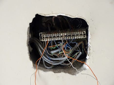 internet distribution network of a building, internet panel and cables