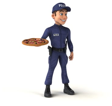 Fun 3D illustration of a cartoon Police Officer
