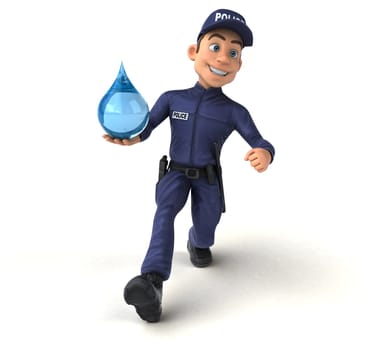Fun 3D illustration of a cartoon Police Officer
