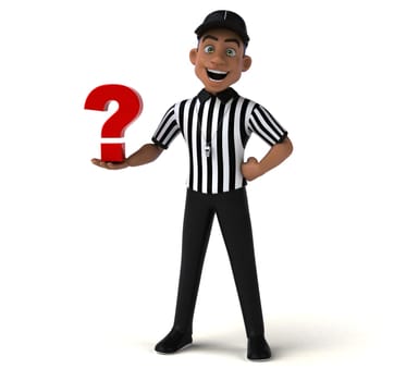 Fun 3D Illustration of an american Referee