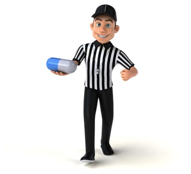 Fun 3D Illustration of an american Referee