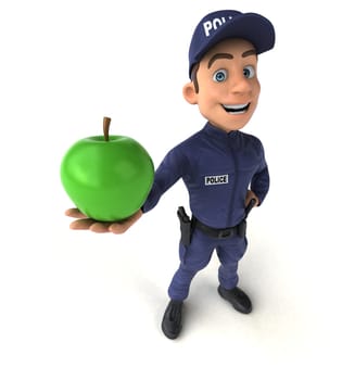 Fun 3D illustration of a cartoon Police Officer