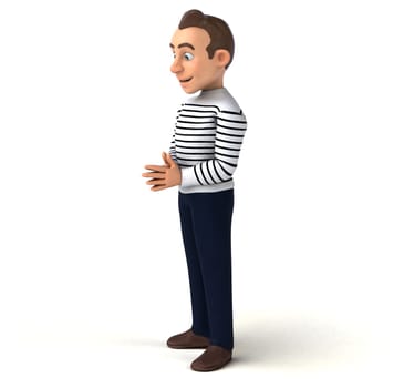 Fun 3D illustration of a cartoon character sommelier