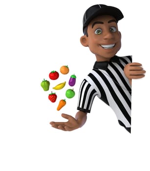 Fun 3D Illustration of an american Referee
