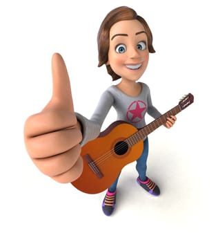 Fun 3D cartoon teenage girl