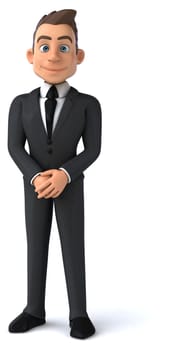 Fun 3D illustration of a cartoon character sommelier