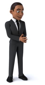 Fun 3D illustration of a cartoon character sommelier