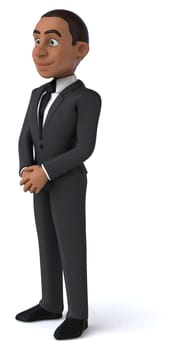 Fun 3D illustration of a cartoon character sommelier