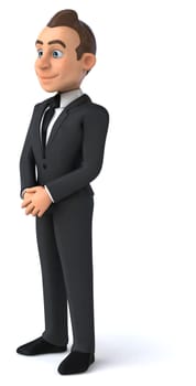 Fun 3D illustration of a cartoon character sommelier