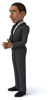 Fun 3D illustration of a cartoon character sommelier