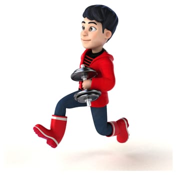 Fun 3D cartoon teenage boy