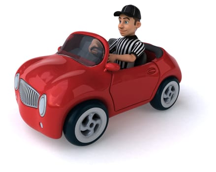 Fun 3D Illustration of an american Referee