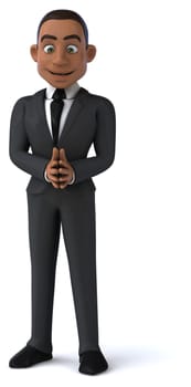 Fun 3D illustration of a cartoon character sommelier