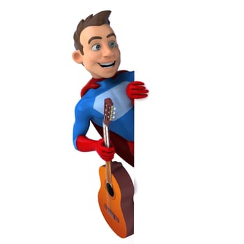 Fun 3D illustration of a fun superhero