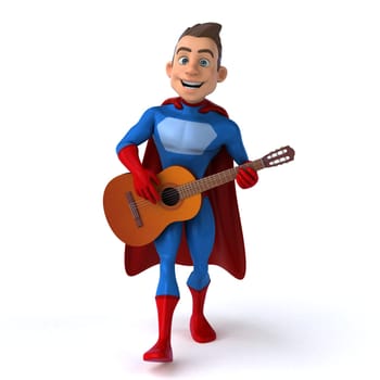 Fun 3D illustration of a fun superhero