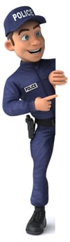 Fun 3D illustration of a cartoon Police Officer