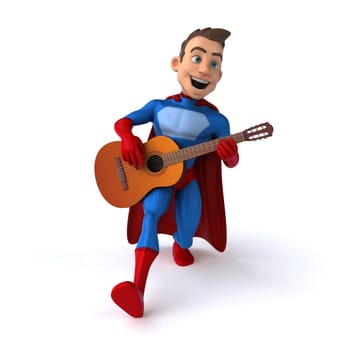 Fun 3D illustration of a fun superhero