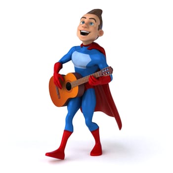 Fun 3D illustration of a fun superhero