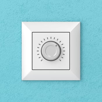 Dimmer light switch on a wall, front view