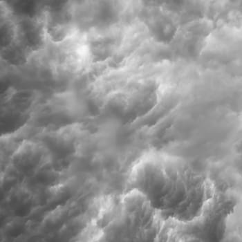 Ominous storm clouds. Sky before a thunderstorm. Dark clouds as background.