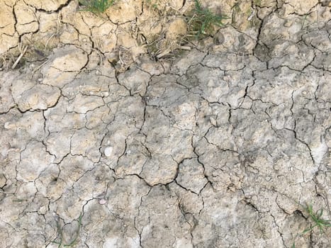 Crack soil on dry season, Global warming effect.