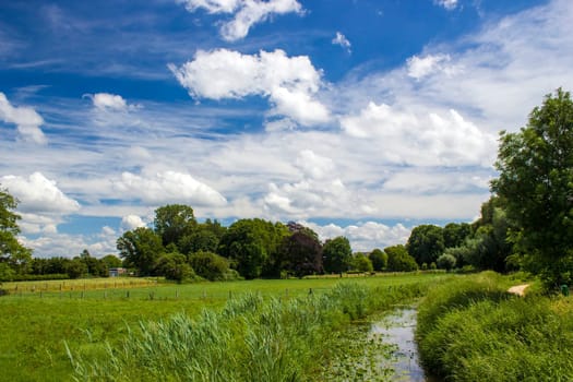 German countryside landscape, Lower Rhine Region, Germany