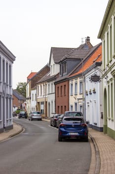 ISSUM GERMANY - JULY 24 2021: narrow street in Issuml, North Rhine Westphalia, Germany
