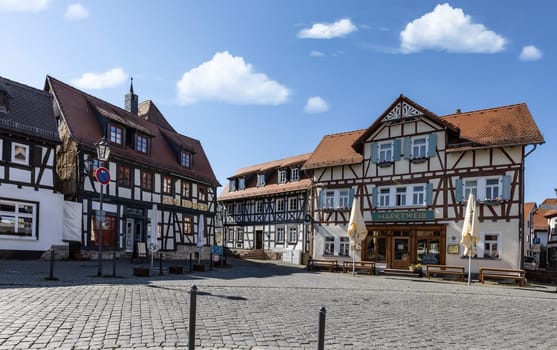 Marketplace in Oberursel Hesse on a sunny afternoon