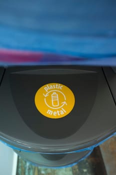 Waste stackable bin for plastic and metal. Separating household waste concept