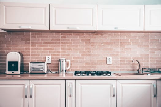 Rustic kitchen interior - close-up photo.